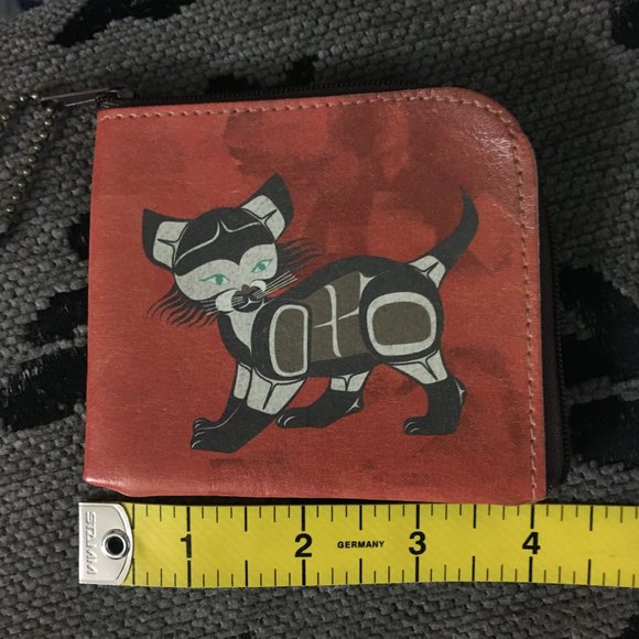 NWOT Native Origins Bella Bella Cat Faux Leather Coin Token Purse - Picture 7 of 10